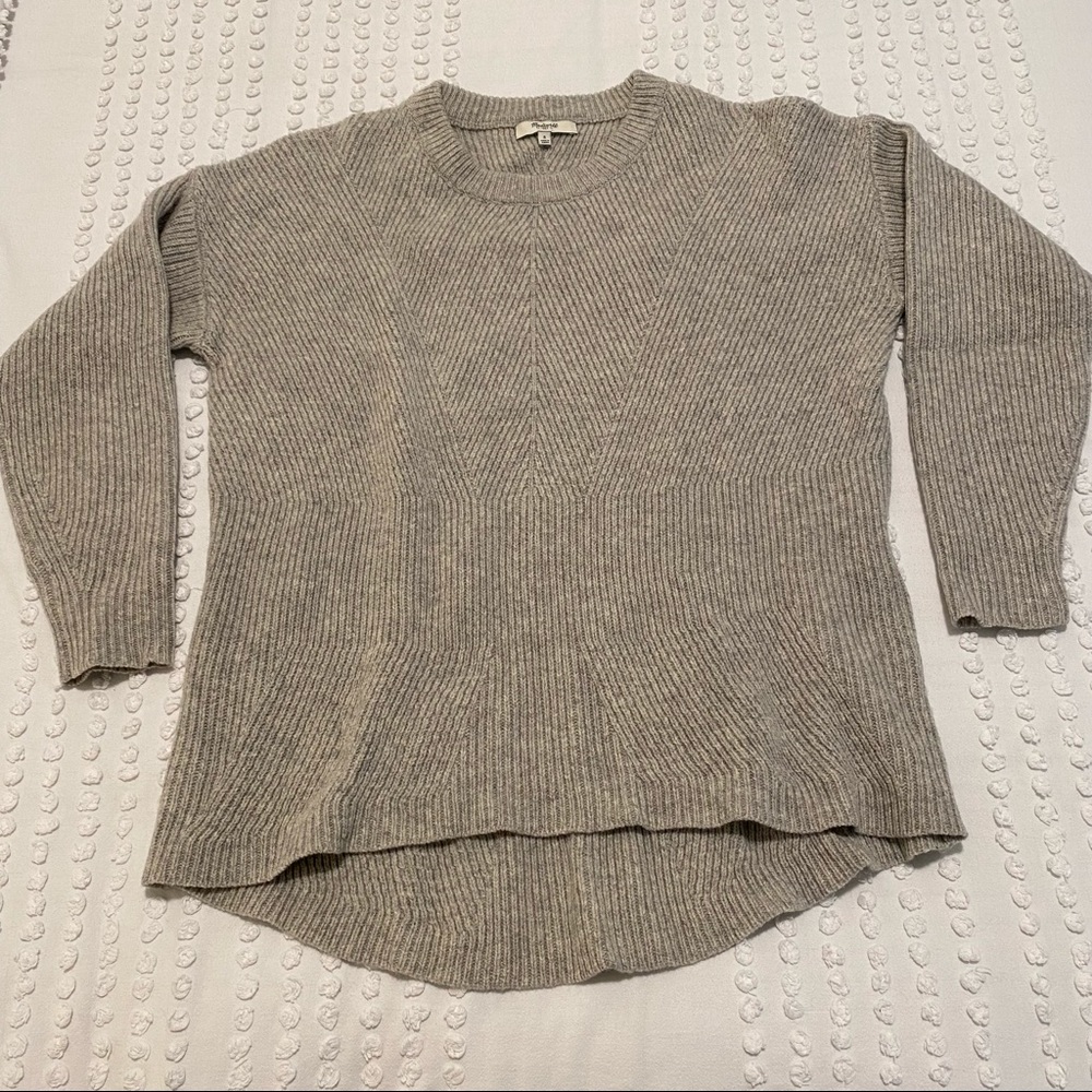 Madewell Gray Moderne Wool Sweater - Size S
